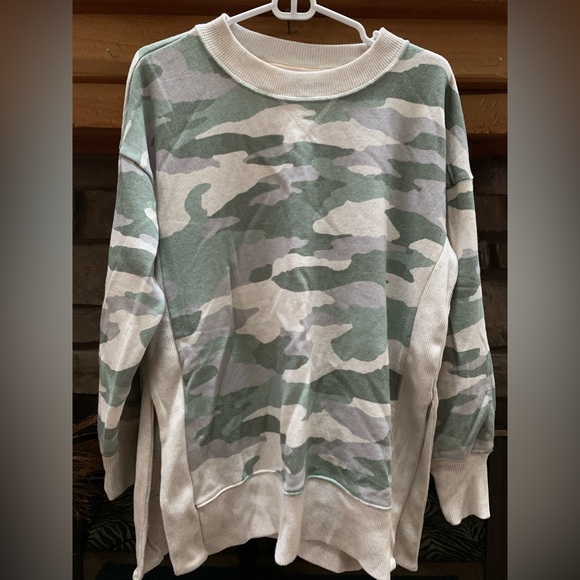 Aerie Good Vibes Desert Camo Pullover XS - Picture 2 of 5